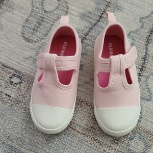 Old Navy Light Pink Mary-Jane Canvas Sneakers for Toddler Girls Sz6